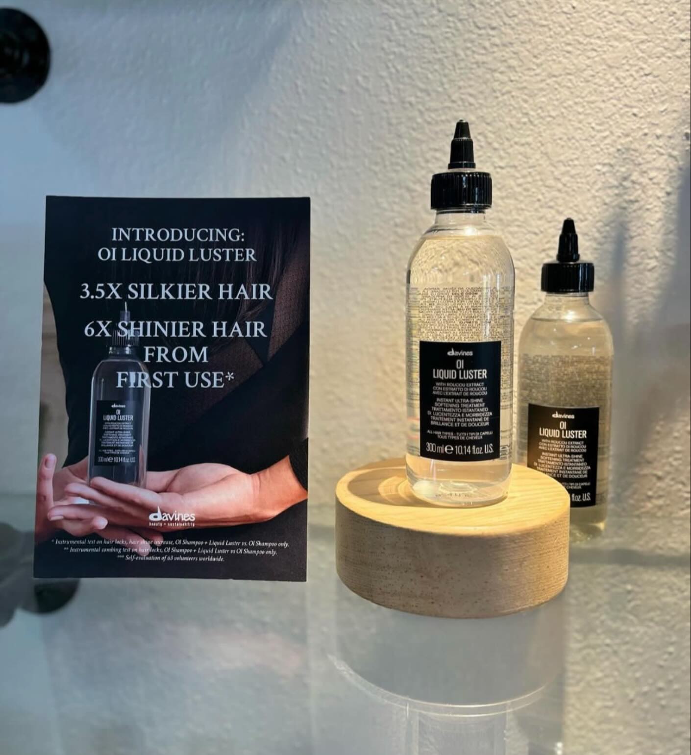 Davines liquid luster is a secret weapon for silky soft hair!! It’s so easy to use and makes such a difference! Shampoo and apply liquid luster then rinse and follow with a conditioner! ✨ 🥰 10% off this week!