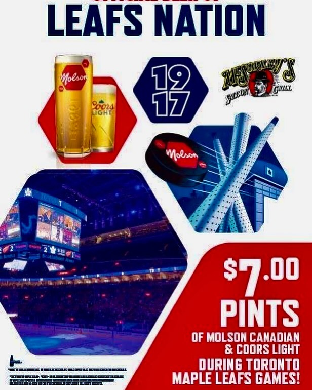 Now offering $7.00 a Pint of Molson Canadian or Coors Lite, during Leafs games! Go Leafs Go! ββββββββββββββββββββββββββββββ#bayviewleasidebia #davisvillevillage #yongeandeglinton #bayviewvillage #leasidelife #leasidetoronto #torontobars #midtowntoronto #torontopubs