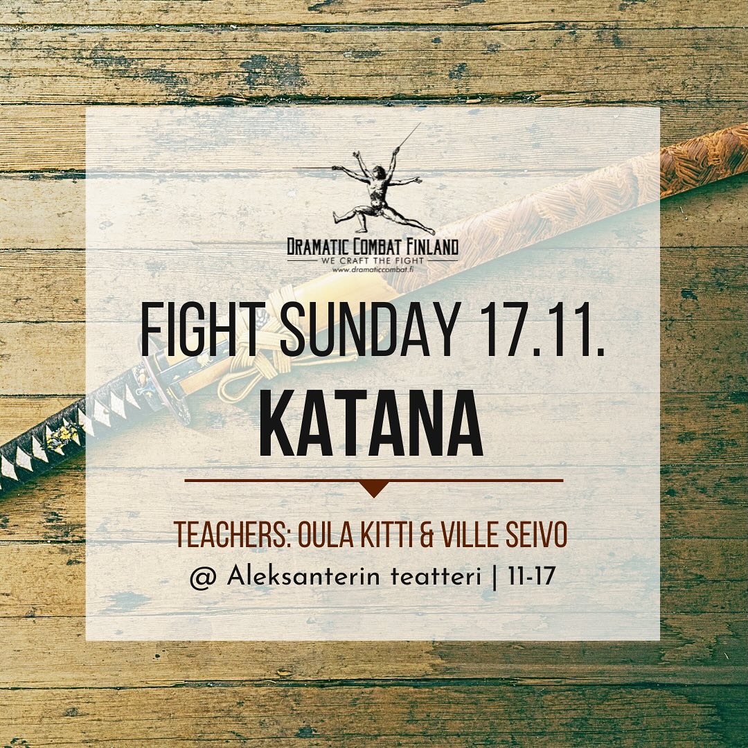 Join us for our Fight Sunday, where you’ll delve into the art of wielding the iconic Katana.
This session will cover the fundamentals of katana combat, including stance, movement, and technique. You’ll learn how to harness the power and precision of this legendary sword, while also exploring its application in both stage and screen combat scenarios. From stage fighting to fight choreography, you’ll gain a deeper understanding of how to use the katana effectively and safely in performance contexts.
Register on our website!
#fightsunday #dramaticcombatfinland #stagecombat #stagefight #swords #katana #stagecombattraining #nordicstagefightsociety @nordicstagefight