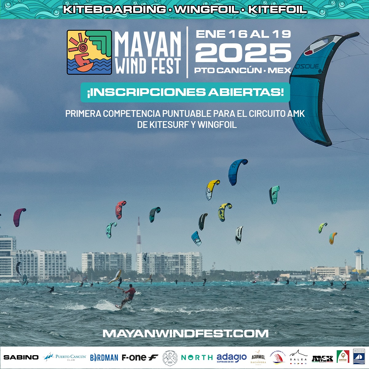 🏄♂️🌬️ ¡WindRiders, ya llegó el Mayan Wind Fest! Prepárense para darlo todo en el aire en Puerto Cancún del 16 al 19 de enero de 2025. 🔥 Tienes freestyle, Jump Off contest y un downwinder brutal esperándote. ¿Listo para desafiar el viento y las olas?
📅 Fechas: 16-19 de enero de 2025
📍 Puerto Cancún, Quintana Roo
Inscríbete ahora y vive el reto del Caribe 💥👉 MAYANWINDFEST.COM
#mayanwindfest2025