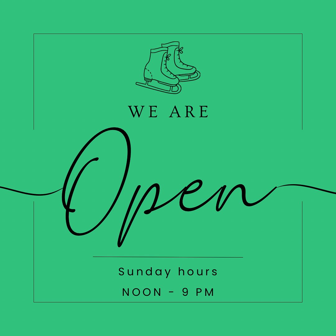 Sunday funday!! There’s ice skating today until 9pm!
Don’t forget to tag us in your posts. We love seeing all your skating pictures!