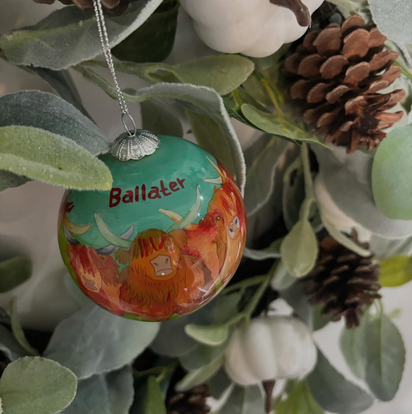 Our new hand-painted glass baubles are now available online and in store, just in time for Christmas!๐๐ #ballater #personalised #gifts #giftshop #bookshop #giftstore #ballaterscotland #ballatergallery #scotland #scottishgifta #scottishhighlands #ballater #visitballater #visitabdn #visitabdnshire