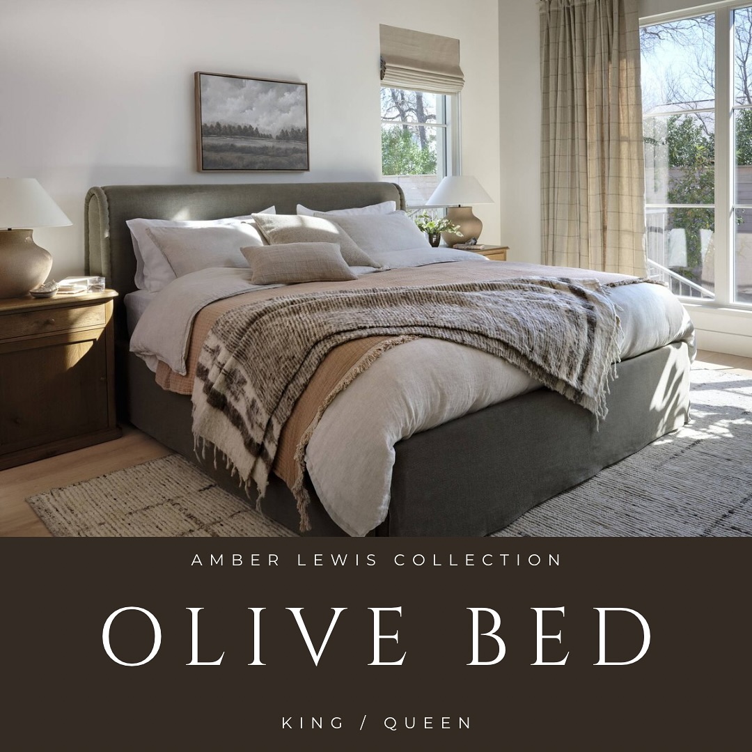 Natural colors and textures bring a sense of coziness, allowing you to relax and get a good night of rest. Our Olive bed perfectly demonstrates how organic design can be both modern and traditional.
#designerbedroom #naturalaesthetics #cozyhome #amberlewis #amberlewisxloloi #mcgeeandco #bedroomfurniture #fresnofurniture #clovisfurniture #kingsburgfurniture #localfurniture