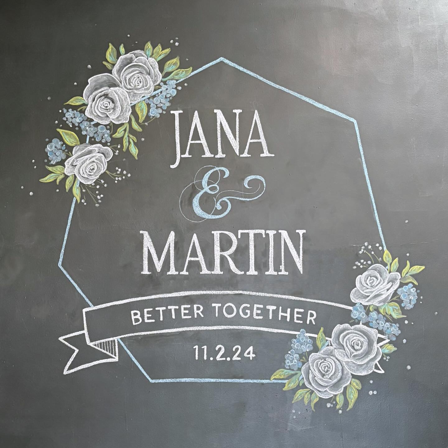 Congrats to these two on tying the knot! They hired me to do a 5’ piece on a chalkboard wall at @woodshedvenue - It’s classically gorgeous!
#WeddingArtist #SanDiegoChalkArtist #WoodshedVista #BoozeBrothers #ChalkboardArt