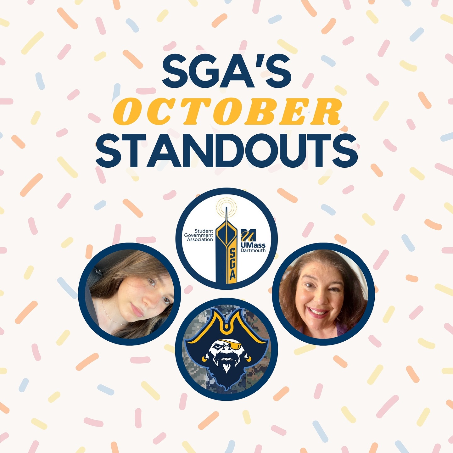 Check out the SGA’s Senator, Org, and Corsair of the Month for October. Congrats to each of you! 🎉🙌