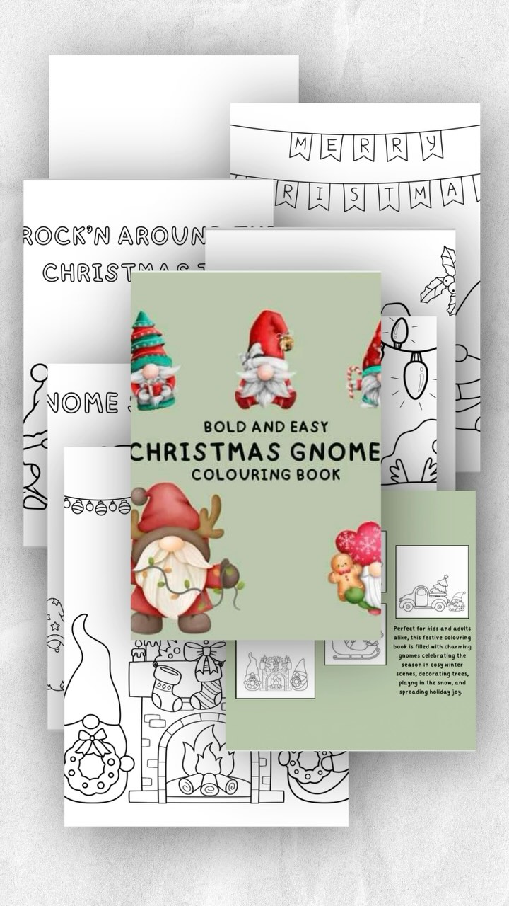 🎄✨ Exciting news! My brand-new Christmas Gnomes Coloring Book is here! 🎨❄️ Packed with whimsical gnomes, cozy holiday scenes, and festive cheer, it’s perfect for spreading the magic of the season. Whether you’re looking for a fun family activity or a little creative “me time,” this book is sure to make your holidays extra colorful! 🎅🌟
Available now – on Amazon, or in my link - grab your copy and let’s color the season bright! ❤️💚 #ChristmasGnomes #ColoringBook #HolidayFun #CreativeJoy