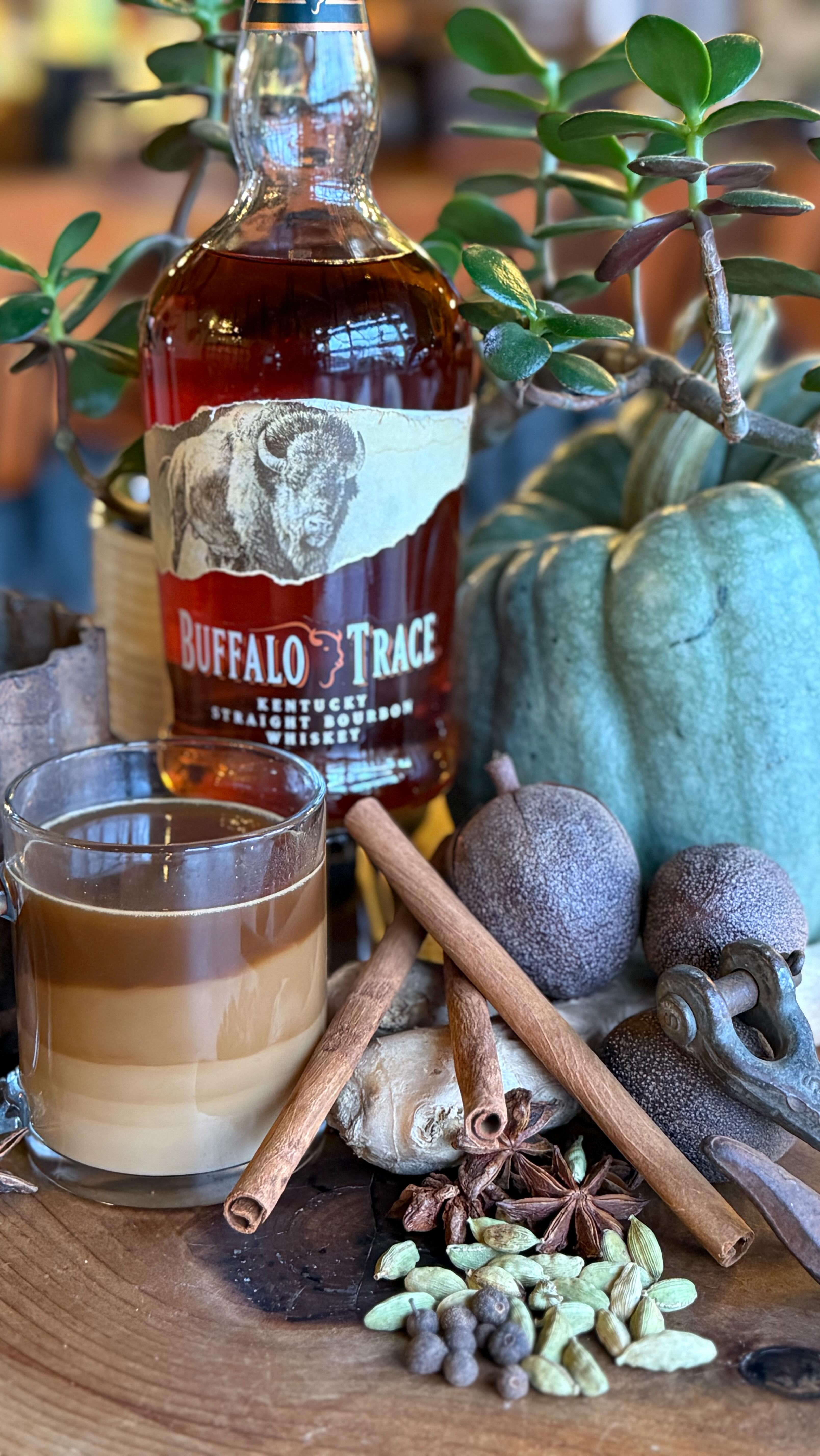 CHAI HARDER PUMPKIN! The perfect humpday pick me up. Buffalo Trace Kentucky Bourbon, coffee, house made chai syrup and pumpkin cream. The pumpkin spice drink that’s not basic.
.
.
.
#crowandcart #whiteakerneighborhood #womanownedbusiness #eugenebars #cocktailsandmocktails #eugenebarscene #craftcocktails #eugenefoodies #coffeecocktail #fall #buffalotrace