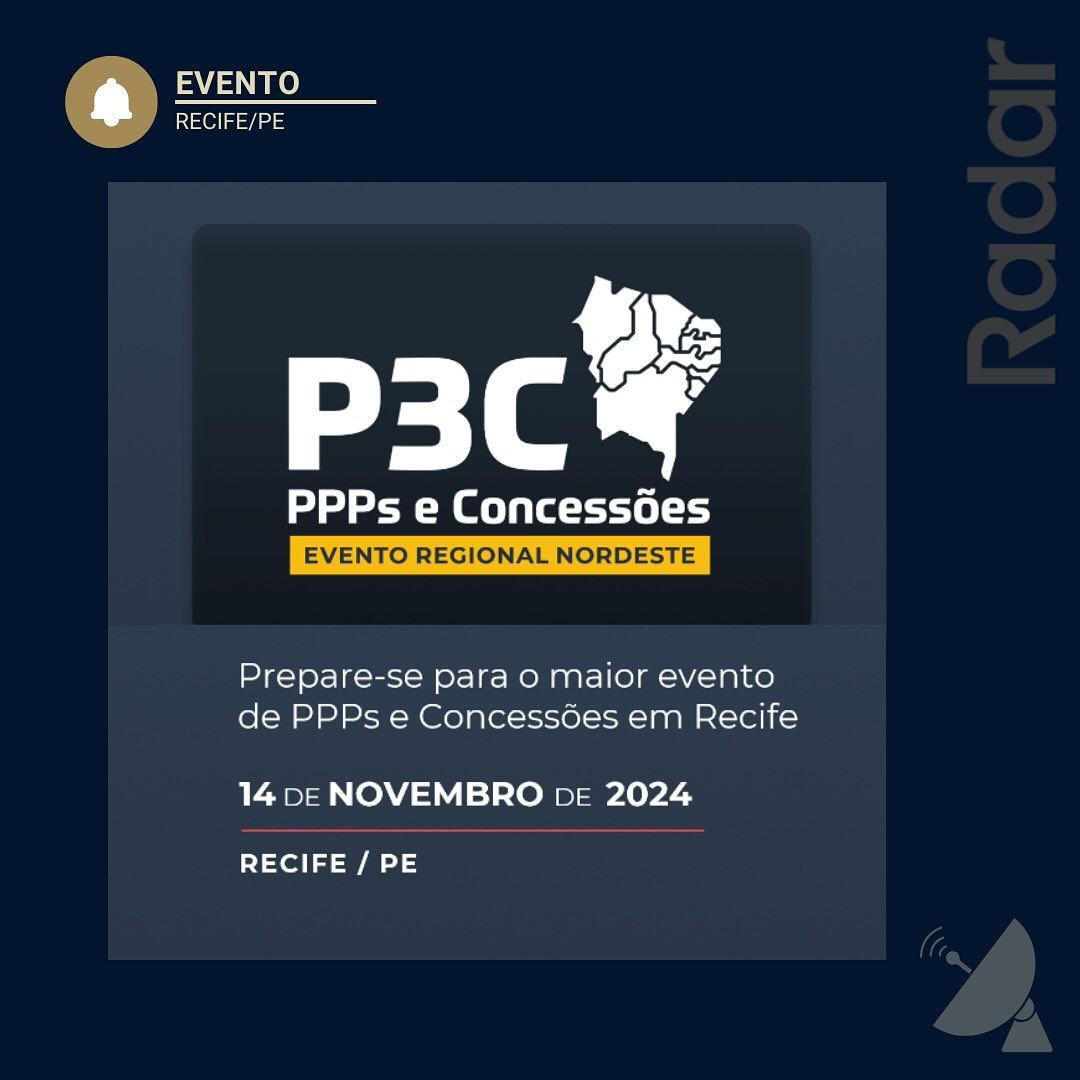 A Radar ESG estará presente no P3C Regional Nordeste, evento dedicado ao debate de PPPs e Concessões com foco em soluções para a região.
No encontro, temas como descarbonização, energias renováveis, infraestrutura de saneamento e água, mobilidade e responsabilidade social serão abordados, destacando a importância do desenvolvimento sustentável no Nordeste.
Acompanhe nosso stories sobre as novidades deste evento.
#RadarESG #ESG #PPP #concessões #nordeste #desenvolvimento