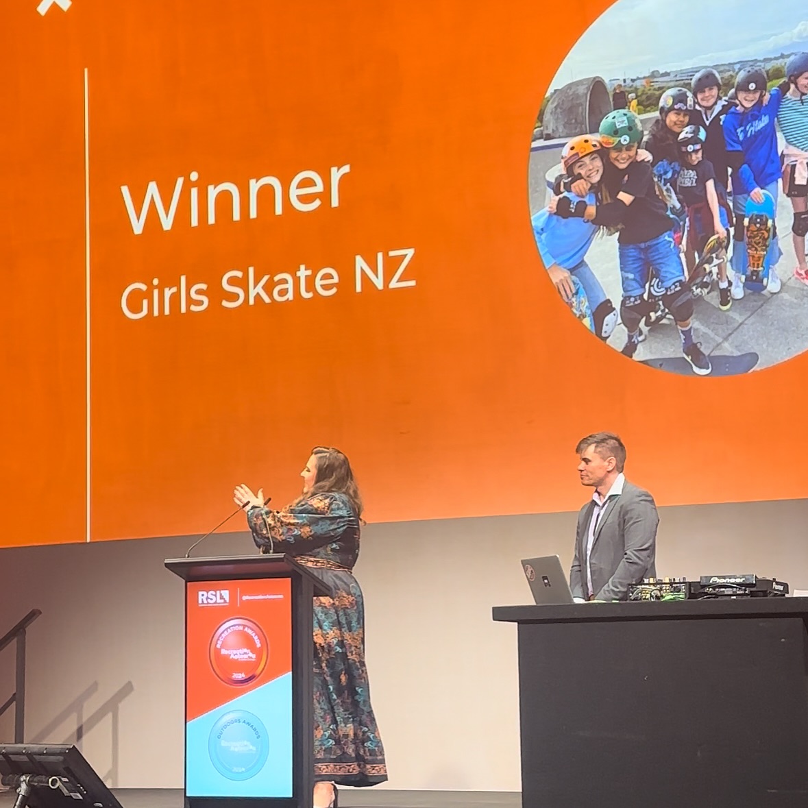 On Thursday evening we were awarded Outstanding Community Recreation Programme from @recreationaotearoa 🥰🫶 massive thank you to all of our coaches over the years for all of your hard mahi over the years working with our tamariki and rangatahi 💖 in the past 6 years we have had the pleasure of teaching over 4500 girls in Auckland, working in various skateparks, schools & community spaces 🥰 it has been nothing short of amazing, and we are so grateful for every single person who has came along to a session, offered advice or helped in some way 💫 big big thank you to @aktive_akl & @outandaboutauckland for your support, we wouldn’t be able to facilitate as many sessions as we could without you guys 🤍