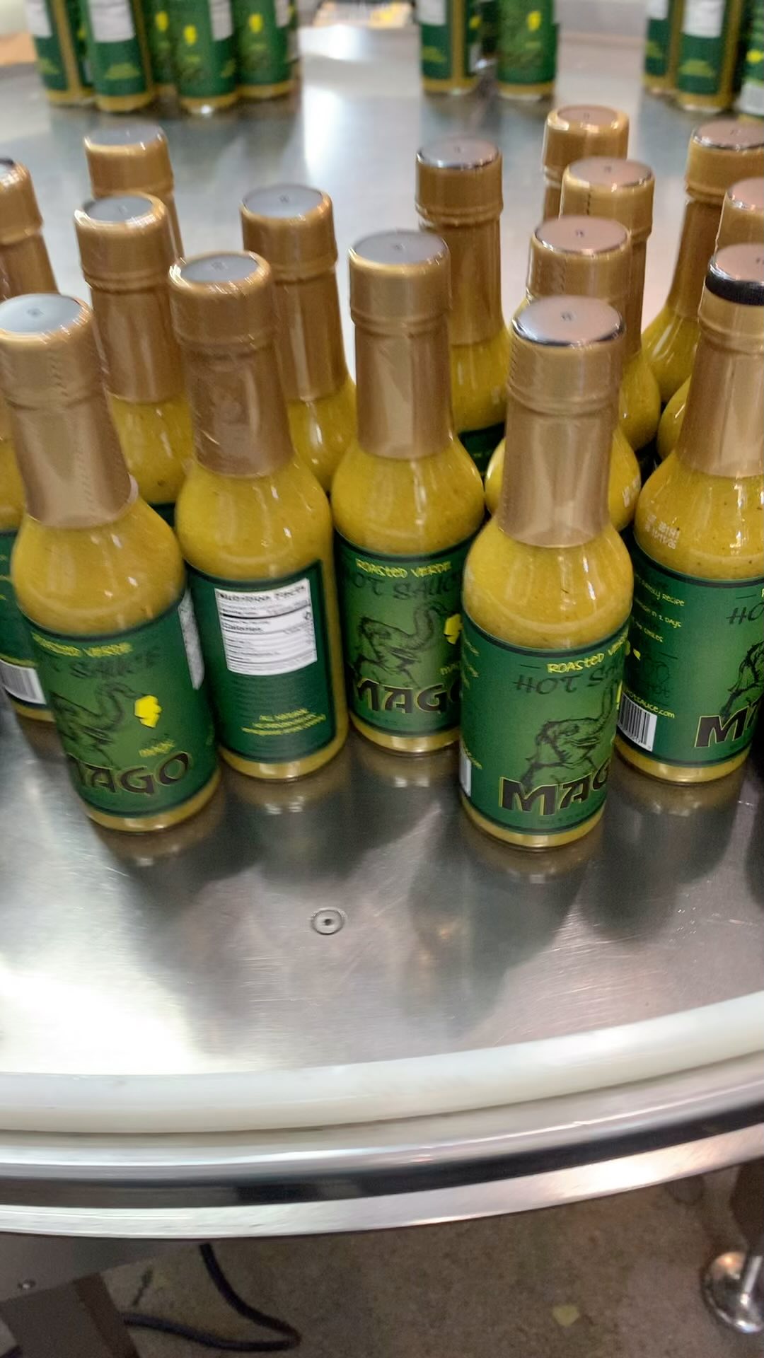 Our new Roasted Verde is ready! We’re really excited for you to try this one. It’s packed with flavor from our roasted serrano, habanero, tomatillo, onion, and corn, followed by lemon juice and a special blend of spices.
We have it ready at the farmers market this morning and it’s up on our website. This coming week we’ll be delivering to select stores. Let us know what you think. Cheers, Mago Tribe!