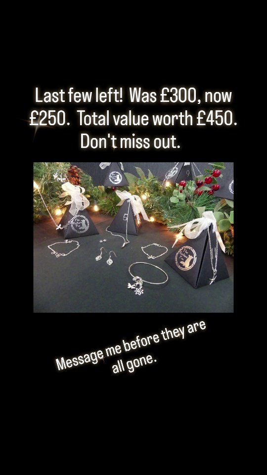 Don't miss out on this exclusive offer.
The 12 days of Christmas is a hand-crafted advent calendar that contains 12 stunning pieces of sterling silver jewellery, individually wrapped in baubles. From necklaces, bracelets, earrings, there will be something to make you smile each day. Each calendar is unique. Our baubles are numbered 1 through to 12, simply hang them on your tree or equivalent, and every other day discover what joys await within.
These calendars have previously been available on my website for £300. I am clearing the last few matching the show final day discount that was available at the weekend of £250. Please note that these are only available on a first come, first served basis.
I look forward to hearing from you.
Many thanks and best wishes,
Kirsty of The Radiant Fox www.theradiantfox.com
#theradiantfox #12daysofchristmas #sterlingsilver #advent #adventcalendar #don'tmissout #unique #handcrafted #jewelleryadventcalendar #discount #lastfewremaining #finaloffer #supportlocalbusiness #supportsmallbusinesses #fantasticopportunity #blackfridaydeals #blackfridayoffers #lastchance #jewellery #jewellerylover