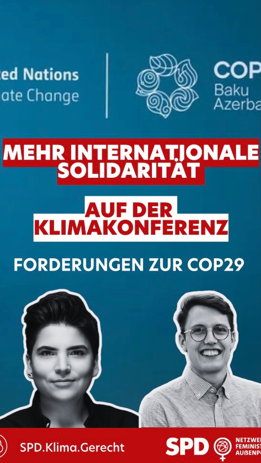 🌍Die internationale Klimakonferenz COP29 in Baku läuft seit einer Woche und Einigungen zwischen den Staaten gestalten sich schwierig. Es geht vor allem ums Geld für mehr Klimaschutz und Anpassung.
❗️Wir fordern eine ambitionierte, sozial gerechte und feministische internationale Klimapolitik.
👉Unsere Positionen findet ihr in voller Länge über den Link in der Bio