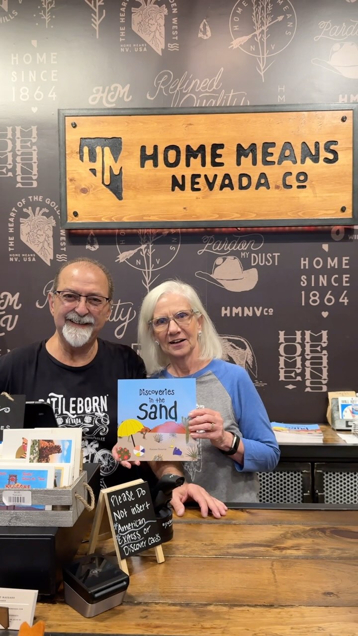 The paperback version of Discoveries in the Sand is now available in The District at Green Valley in the Home Means Nevada store!!!