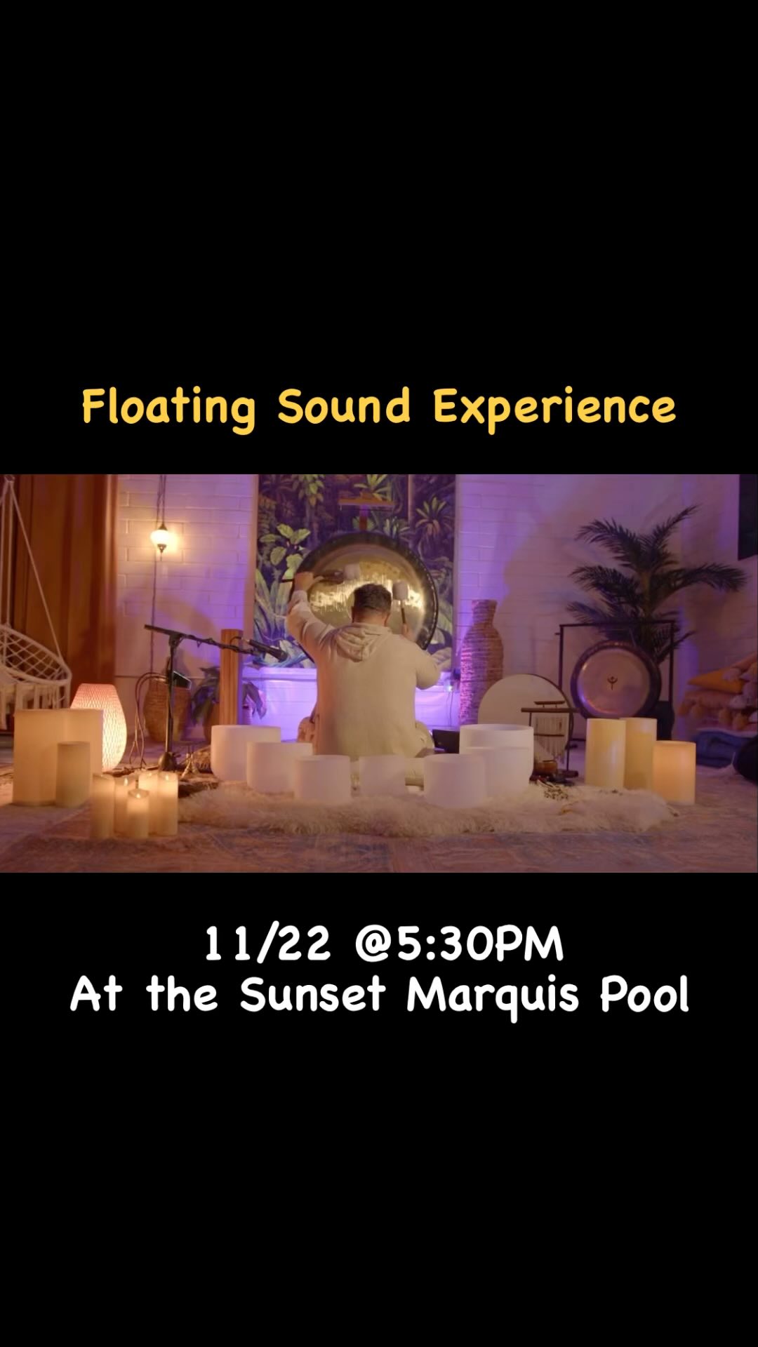 Link in bio Join @_thegongman_, @bella_albanese , & @sunsetmarquis for a floating sound experience. Few floating mattresses and lounge chairs still available.