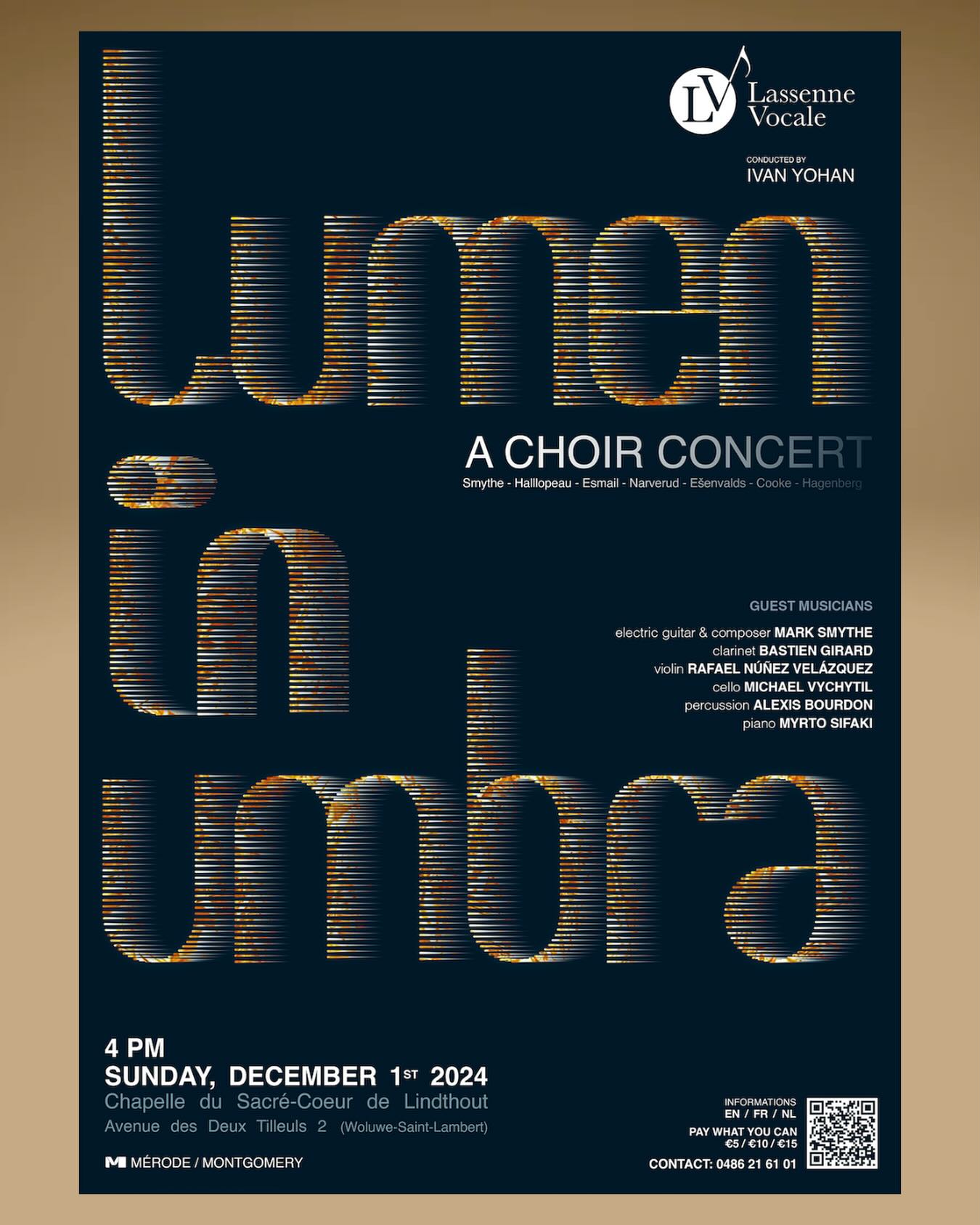 ATT: Friends based anywhere near BRUSSELS - I’m doing a concert with @lassennevocale on December 1 - performing my Choir and Electric Guitar works “Song of the Sea” (Parts I & III) and “Alone”. Lassenne have also programmed “Umbra Animae”, composed in honor of my great-grandfather who rests in a WW1 cemetery in Ypres, Belgium. Incredibly excited to present my choral sound in Europe for the first time. TICKETS LINK IN BIO. 🎸🎵
.
.
.
#choir #choralmusic #electricguitar #brussels #europe #concert #composer