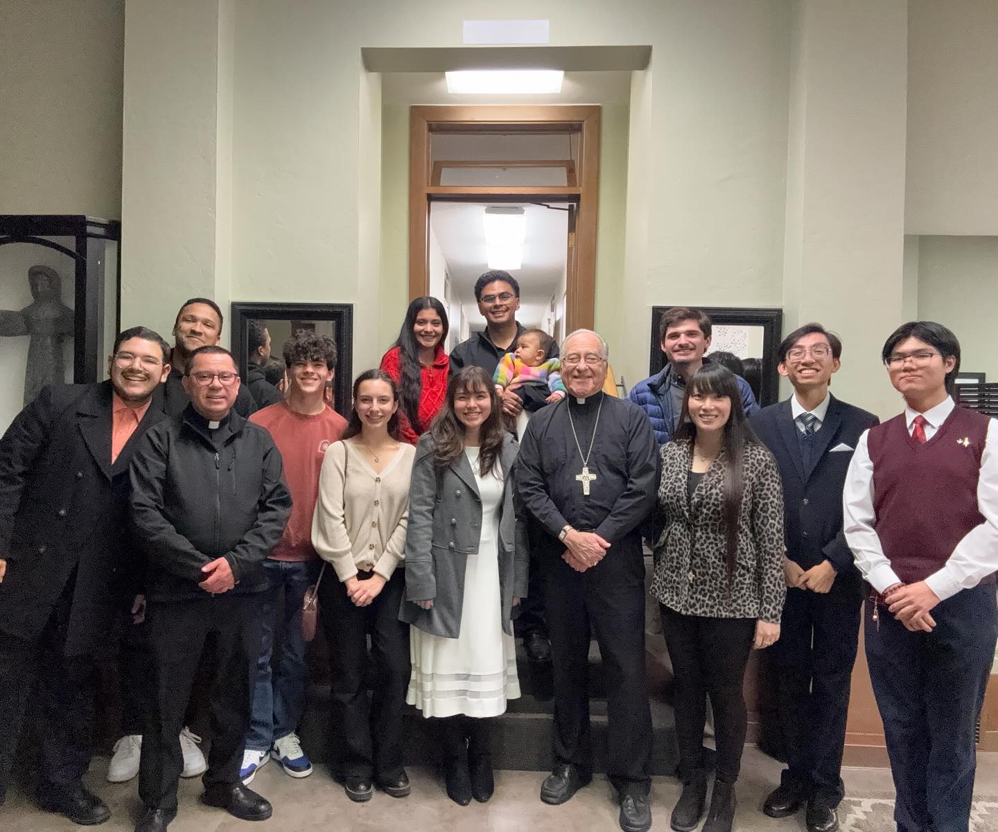 Pizza after Mass with Bishop Cotta! 🍕✝️