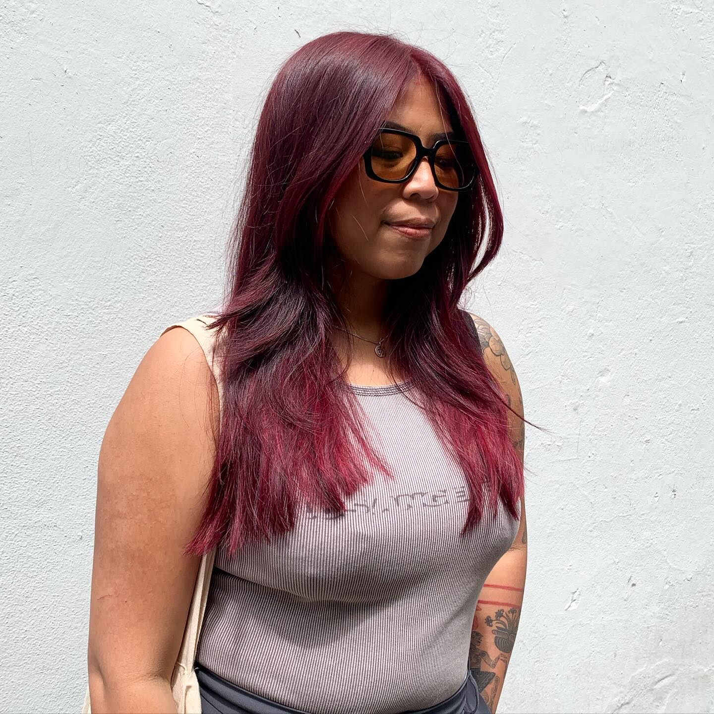 Dua Lupa inspired violet-red for my girl 💕 @stella.andhini.hairstudio