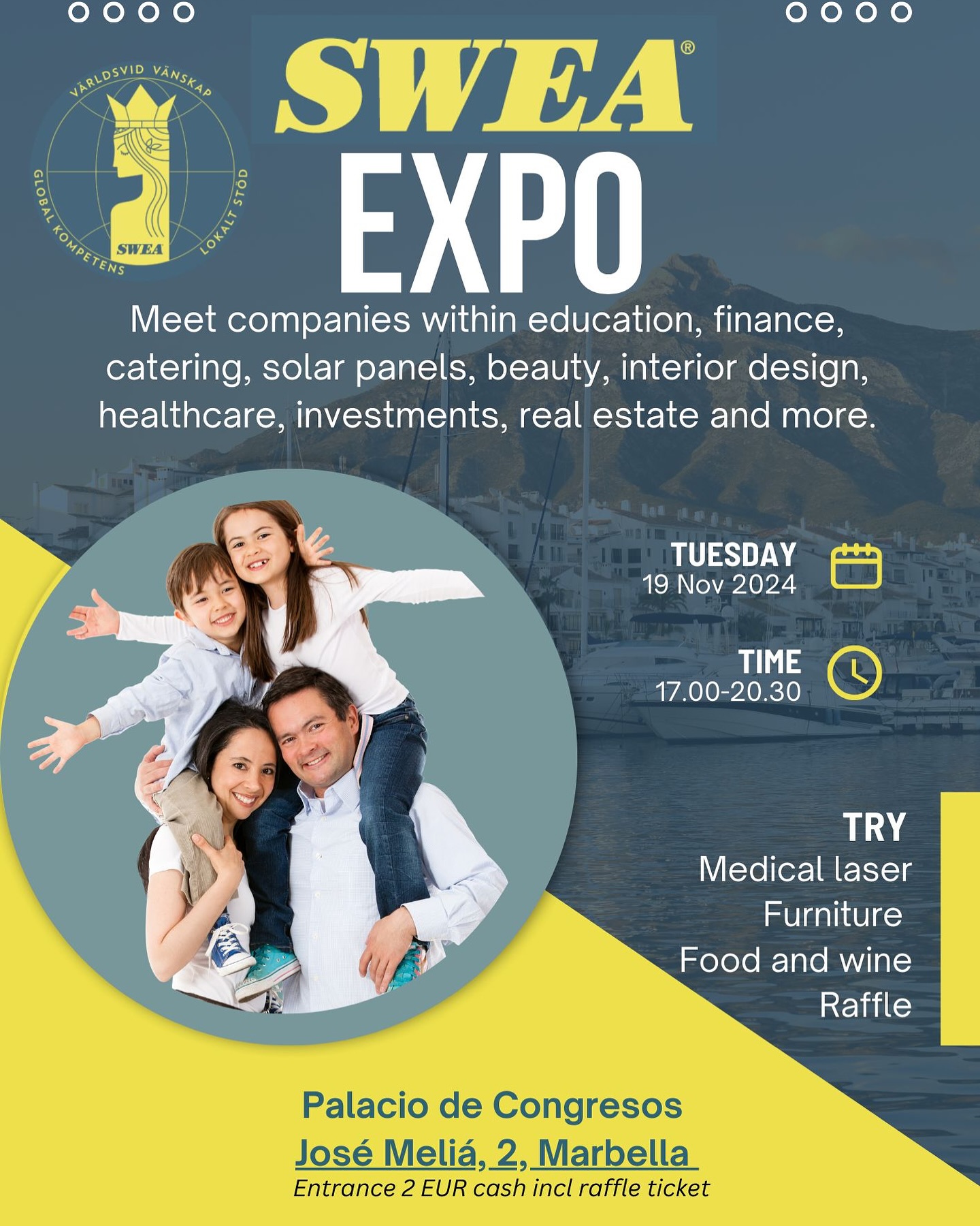 Mañana martes tienes posibilidad de ver nuestros nuevos productos metal y piedra en la exposición SWEA EXPO en el palacio de congreso en Marbella de 17:00-20:30 solo 2€ de entrada. Vamos a exponer Wood on Wall junto a diferentes tipos de negocios que ofrecen servicios y productos. Pasa a saludarnos y te damos una muestra de nuestros paneles de madera, piedra y metal! Mándanos un DM si quieres que te esperemos a una hora fija #marbella #sweaexpo