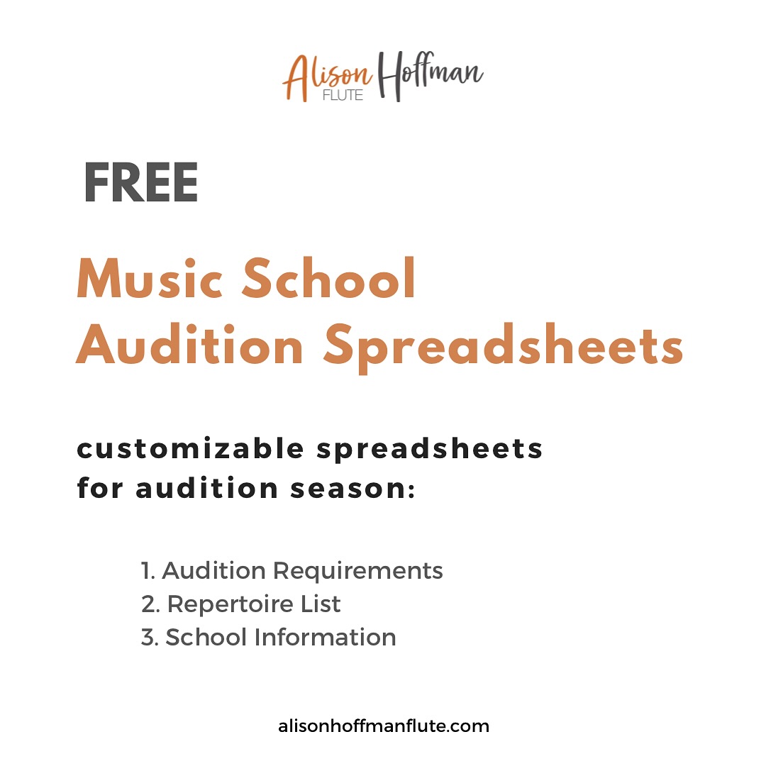 I remember audition season being quite overwhelming to keep track of deadlines, audition requirements, and school info, let alone putting in the practice. When I was auditioning for grad school, I had tons of spreadsheets and lists to keep me focused and get me through those months. I cleaned up those spreadsheets as a gift to you, in hopes that it makes your audition season a little less stressful!
Link in bio for free customizable spreadsheets to help you keep track of schools and addresses, professors and emails, prescreening, audition requirements, rep lists, audition dates, school info and portal logins, and whatever else you need.
If you need any help or reassurance going into music school or grad school, feel free to reach out :)