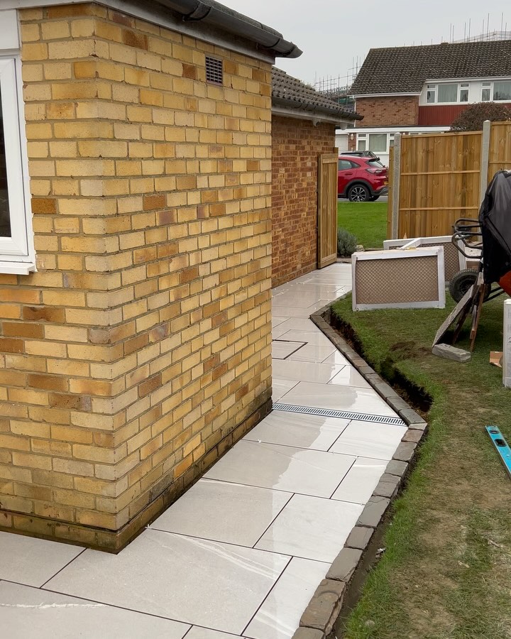 New porcelain patio
