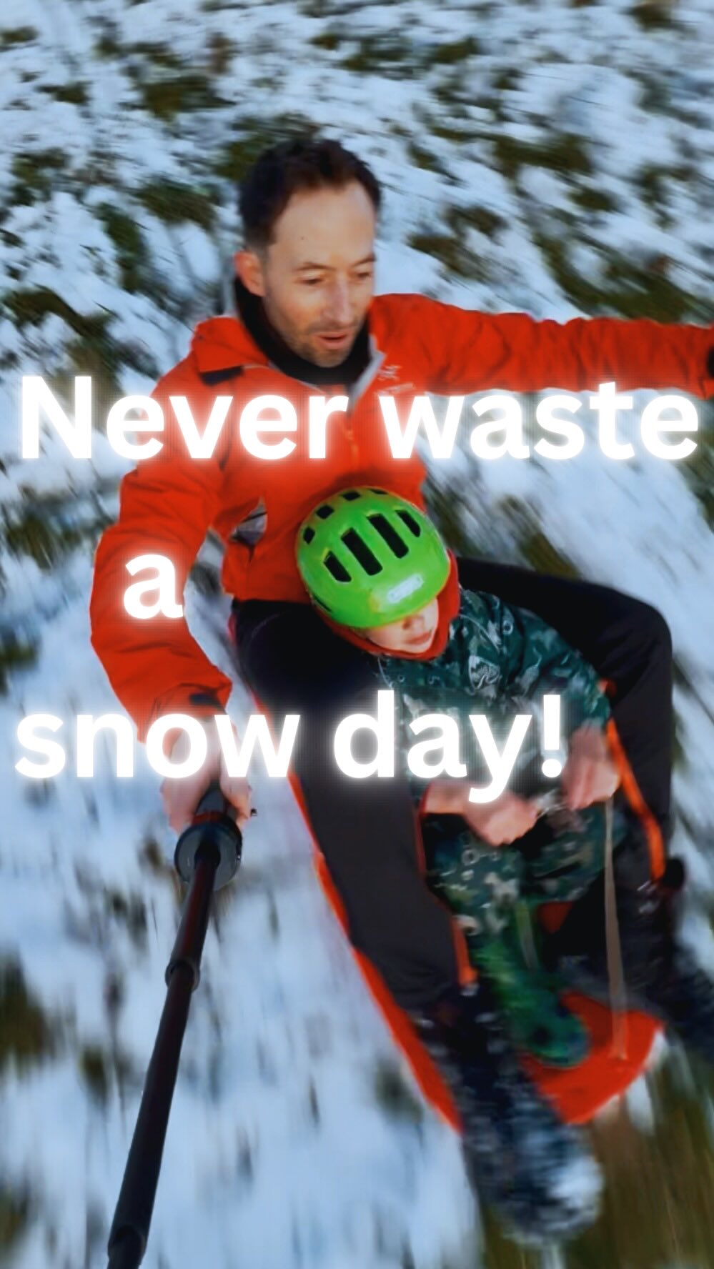 Never waste a snow day! #dadlife #toboggan