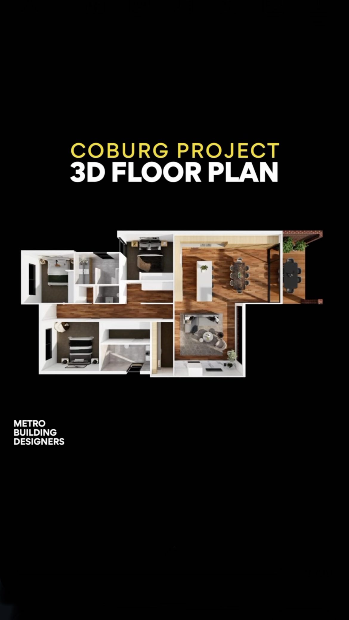 Level Up Your Design Experience with 3D Floor plans!
Do you struggle to imagine how everything will come together from a flat plan? You’re not alone—and that’s why we’ve introduced 3D floor plans as part of our design packages!
These detailed, life-like plans make it easier than ever to visualise your future space. See how rooms flow, how layouts look in real life, and make confident decisions for your dream project.