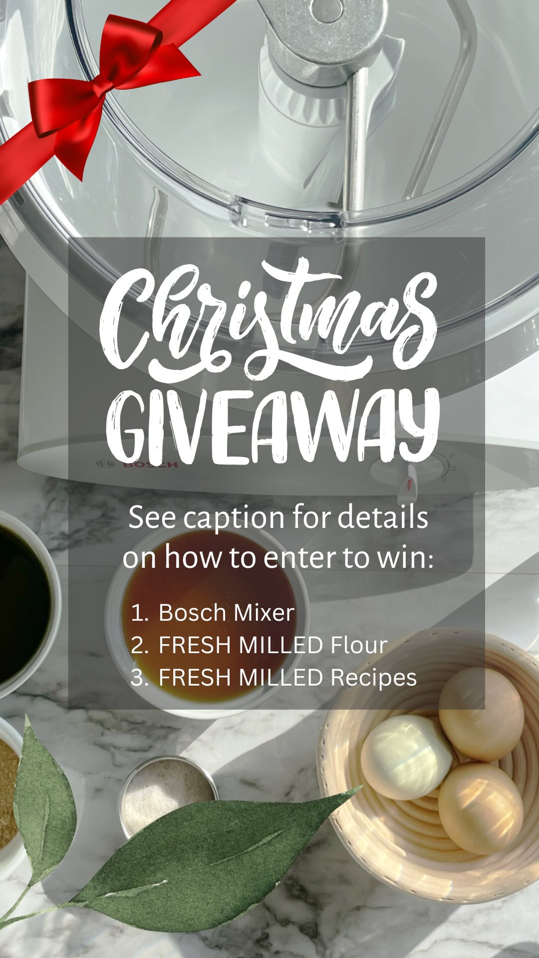 UPDATE: Giveaway closed. Winner chosen congratulations @hello.flourish 🎉
‼️ GIVEWAY ‼️
If you’re a baker or know someone who is and you want to use the healthiest ingredients possible, this giveaway is for you! We’ve partnered with Nutrimill to giveaway a Bosch mixer, FRESH MILLED Flour, and our own FRESH MILLED Recipe Cards. The right tools make such a difference when you are attempting to cut out processed foods. With the Bosch Mixer you can make all of your cookie dough for the month and freeze the dough balls, make bread once a week, process your garden vegetables for freezing or canning, and make ice cream!
If you’ve made a purchase and/or signed up for our newsletters you are automatically entered into the contest!!! For more entries follow the rules below.
HOW TO ENTER:
🍞 Follow @enjoythefarmersharvest on Instagram
🍞 Like and comment on this post
🍞 + 1️⃣ extra entry for subscribing to our newsletter
🍞 + 5️⃣ extra entries for sharing any post from @enjoythefarmersharvest to your stories
🍞 + 5️⃣ extra entries for tagging @enjoythefarmersharvest when you post content using FRESH MILLED grain
Make sure you’re following @Nutrimill because they have some really great deals for Black Friday. And we have a coupon code for an EXTRA $20 OFF on their site! Use code TheFarmersHarvest at checkout.
NO PURCHASE NECESSARY TO ENTER.: ELIGIBILITY: Giveaway is open to contiguous 48 US states residents only: must be eighteen (18) or older to enter. Giveaway closes Friday, December 6. WINNER NOTIFICATION: One winner will be chosen. CONDITIONS: No cash redemption or substitution will be allowed. The sweepstakes is subject to federal, state, municipal, and local laws and regulations and is void where prohibited. This giveaway is not sponsored or affiliated with Instagram. Giveaway is for the mixer, FRESH MILLED Flour, and Recipe Cards, all accessories sold separately.
#ad #giveaway #freshmilled
