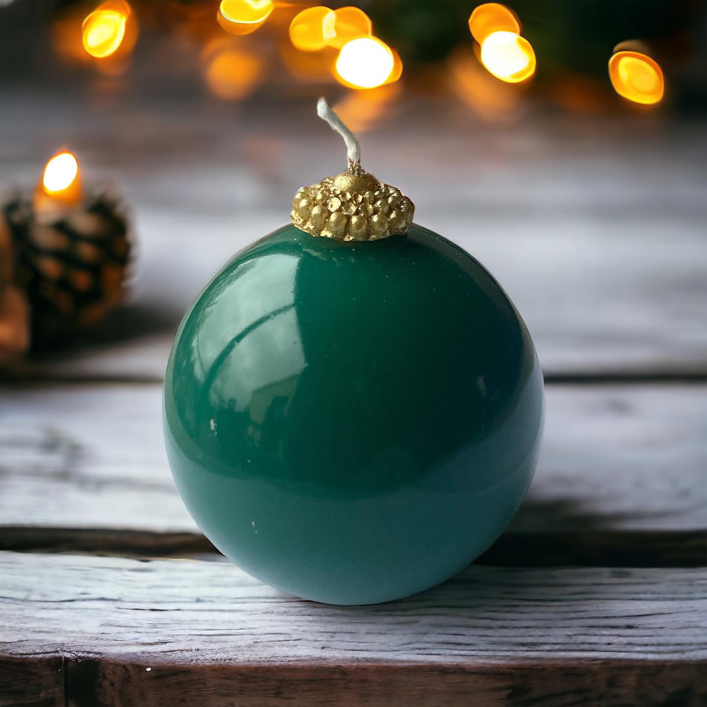 Bougie verte boule de Noël
www.candelabougie.fr