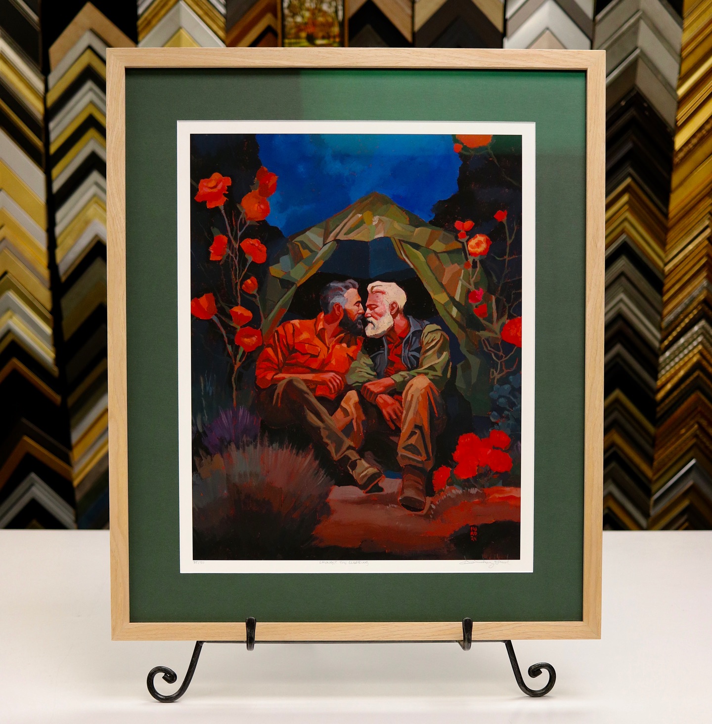 We adore how the vivid colours and bold shades of Amongst The Clearing by @anthonyhurd feel right at home in this dark green mat, light wood frame and anti reflective glass combo!🌹
Mat is Cedar by @peterboromatboards and frame is an authentic maple veneer moulding from @fotiouframes.
#frameitonbloor #customframing #artframing #toronto #downtowntoronto #bloorbythepark #bloorwestvillage #shoplocal #smallbusiness #torontosmallbusiness #fotiou #fotiouframes #peterboromatboards #anthonyhurd #artprint #painting #framedart #woodframe #maplewood