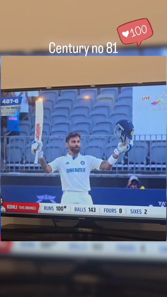 The King is back! Virat Kohli smashes his 81st international century, reminding us why he's the GOAT. 🐐👑 His dominance on the field is unmatched.
#ViratKohli #TeamIndia #CricketTwitter #Cricket #INDvAUS #PerthTest #KingKohli #CricketGOAT #CricketFever #CricketLovers #CricketWorld #CricketNation #CricketFan #CricketAddict #CricketLife