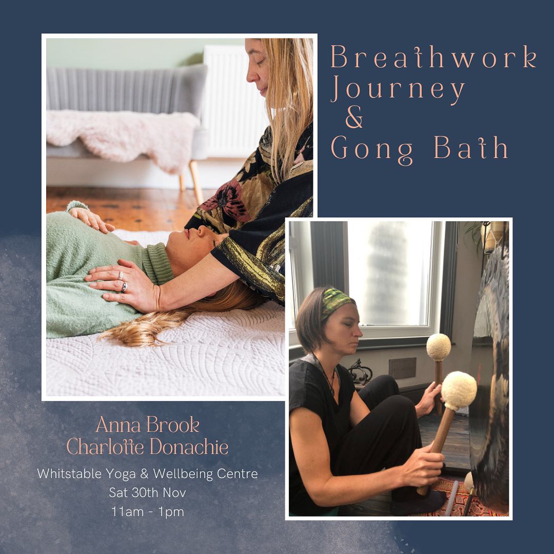 If you’d like to unwind…
If you’re feeling emotions close to the surface…
If you’d like to have space to connect in with yourself..
If you’d like to shake out and breathe deep…
If you’d like to find deep peace…
Come join myself @annabrook_wellness and @charlotte_donachie…
This Saturday 30th Nov
11-1pm
@yogawellbeingwhitstable
We’ll guide you on unique journey using the sound, frequency & vibration of Gong, and the deep transformative power of Conscious Connected Breathwork.
You’ll practice/be taught a diaphragmatic breathwork technique which helps to release deep stored tension and stress, and aids in connecting ourselves to higher states of consciousness.
I’ll guide you through the Breathwork which includes (optional) hands on massage techniques to help release tension, and pockets of trapped energy out of the body, which can surface through the Breathwork activation.
Our intention is to return to the full breath we experienced as a baby. As you release holding patterns in the breath, greater ease, clarity and a feeling of expansiveness can resonate through your whole system.
You’ll begin with an introduction to the Breathwork modality and the concept/experience/demonstrations of liberating the breath from holding patterns, then move into the Breathwork practice which also combines movement, yoga postures, sound, affirmation and visualisation, then transitioning into a deep receiving time for the final part of the workshop, as Charlotte gently moves you into the integration, with the frequency and harmonising energy of her sound bath.
Benefits include:
Enables nervous system regulation.
Integration of stress and tension.
Attaining higher states of consciousness.Strengthens the respiratory & immune system.
Detoxification of the body.
Reduce anxiety.
Stimulating the cardio-vascular system.
Expanded awareness.
Trauma release.
Improved sleep and greater mental focus and clarity.
🙏💫
www.wywc.co.uk/workshop-booking