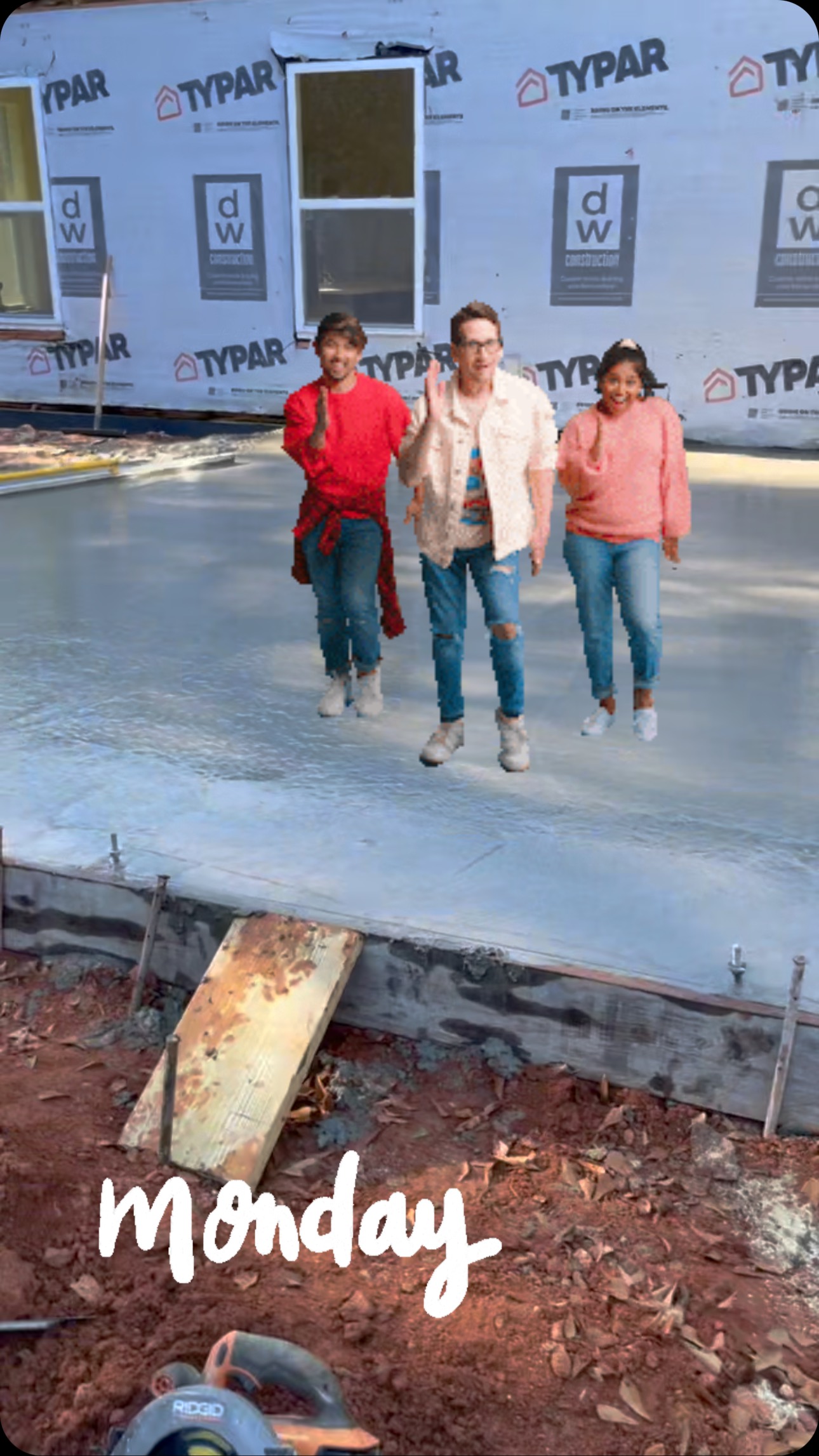 We DANCE on Mondays … especially when the slab is getting poured! Progress continues on this reno! #addition #renovation #renovateyourhome #designthenbuild #slabbeingpouredmonday #slabbeingpoured #perfectiontakestime #worththewait #greenvillescrenovations