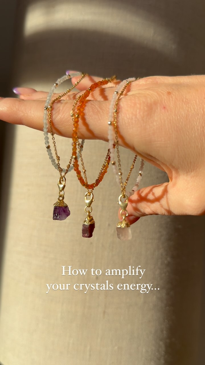 There are many ways to energize your crystals, including sunlight, moonlight, sound baths, tuning forks, salt baths, smudging, meditation, intention setting, and more.ย
You can make your crystals more powerful by ensuring they are cleansed and charged. Place them in the moonlight, place them in the sunlight, bury them in salt or the earth depending on the stone.
Use meditation tools, and smudging kits, and get really clear on your intentions with them - this way, they can be charged, cleansed, and ready to work with you in all your intentions ๐ซ
Shop our Crystal range today ๐ฎ