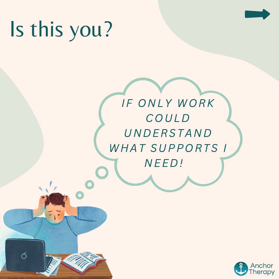 Work struggles? Are you neurodivergent? Do you have a mental health diagnosis?
The Work and Access Grant is new funding being provided by the government.
It provides FREE workplace assessments and interventions by an Occupational Therapist, ensuring your work place is equipped to meet your needs.
Whether itās adjustments to your workspace or tailored support, this initiative is all about empowering individuals to thrive at work.
Itās a brilliant initiative but unfortunately not very well advertised among the general population.
Anchor therapy OTs are very keen to help people access this funding to break barriers and build more inclusive workplaces together!
#WorkAndAccess #InclusionMatters #DisabilitySupport #WorkplaceAccessibility #breakingbarriers