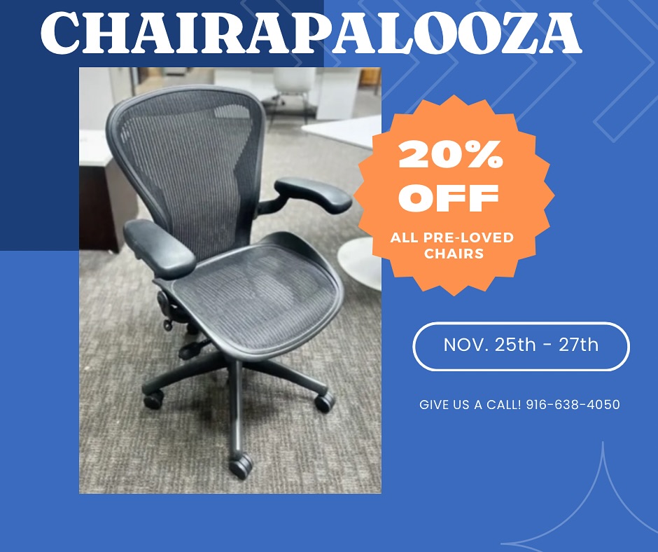 Don’t miss out on our 20% off all pre-loved chairs‼️ This deal even includes Herman Miller Aerons and Steelcase Thinks! Come by our showroom or give us a call today 👉🏻☎️