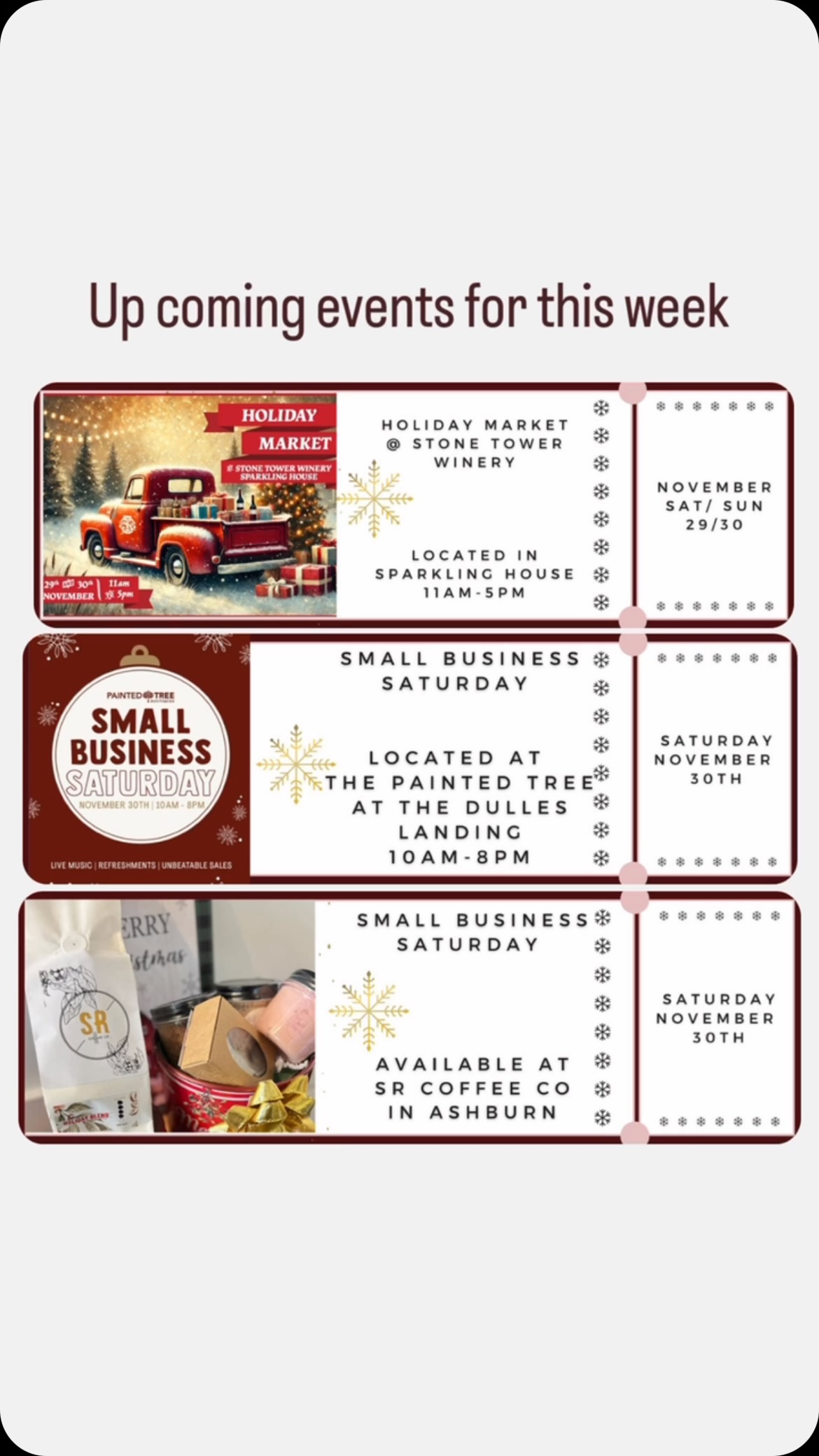 ‘Tis the season for shopping small and spreading cheer!✨
Mark your calendars, Be So Daring will be celebrating Small Business Saturday at these 3 locations
• Holiday Market @ Stone Tower Winery (Nov 29-30)
•Small Business Saturday Open House @ The Painted Tree at The Dulles Landing (Nov 30)
•Monday -Sunday @ SR Coffee Co in Ashburn
Come find the perfect gifts for your loved ones (and yourself)!😉
#besodaring #beso #smallbatchsoap #smallbusinesssaturdays #handmade #smallbatchskincare