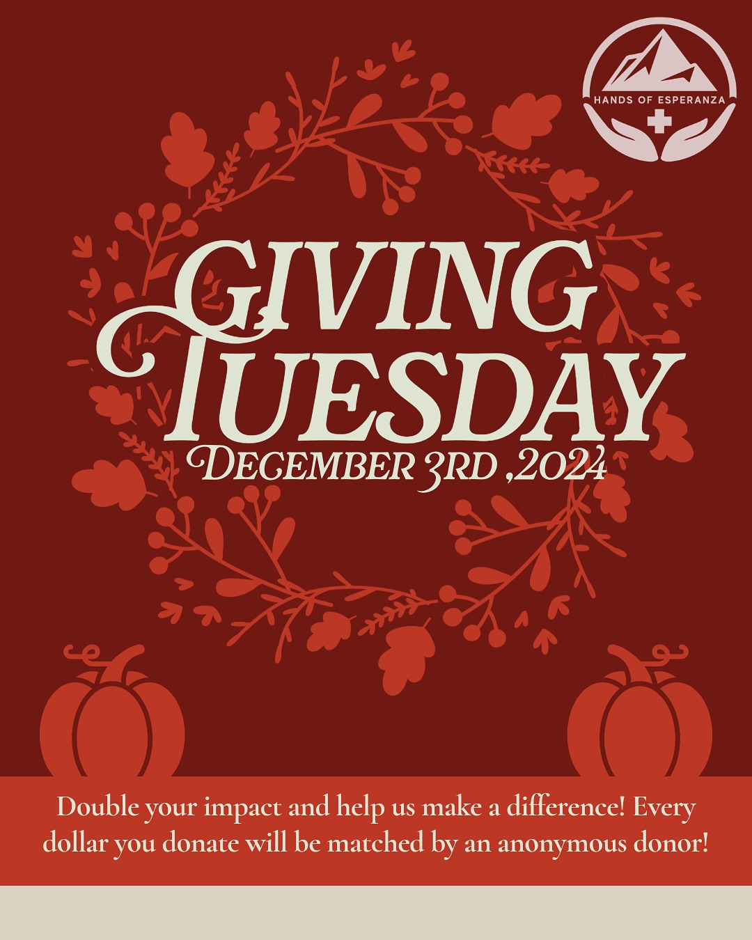 Giving Tuesday is just around the corner, on Tuesday December 3rd! 💙 Every dollar makes a difference—let’s come together to support the causes that matter most! Just a reminder that every dollar you donate will be matched by an anonymous donor up to $2500. Double your impact and help us reach our goal of completing the surgical center!!