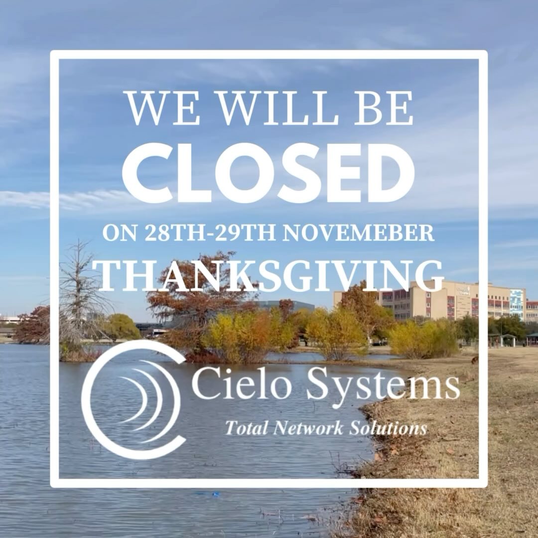 🦃Happy Thanksgiving from Cielo Systems🦃
#cielosystems #thanksgiving #fall #network