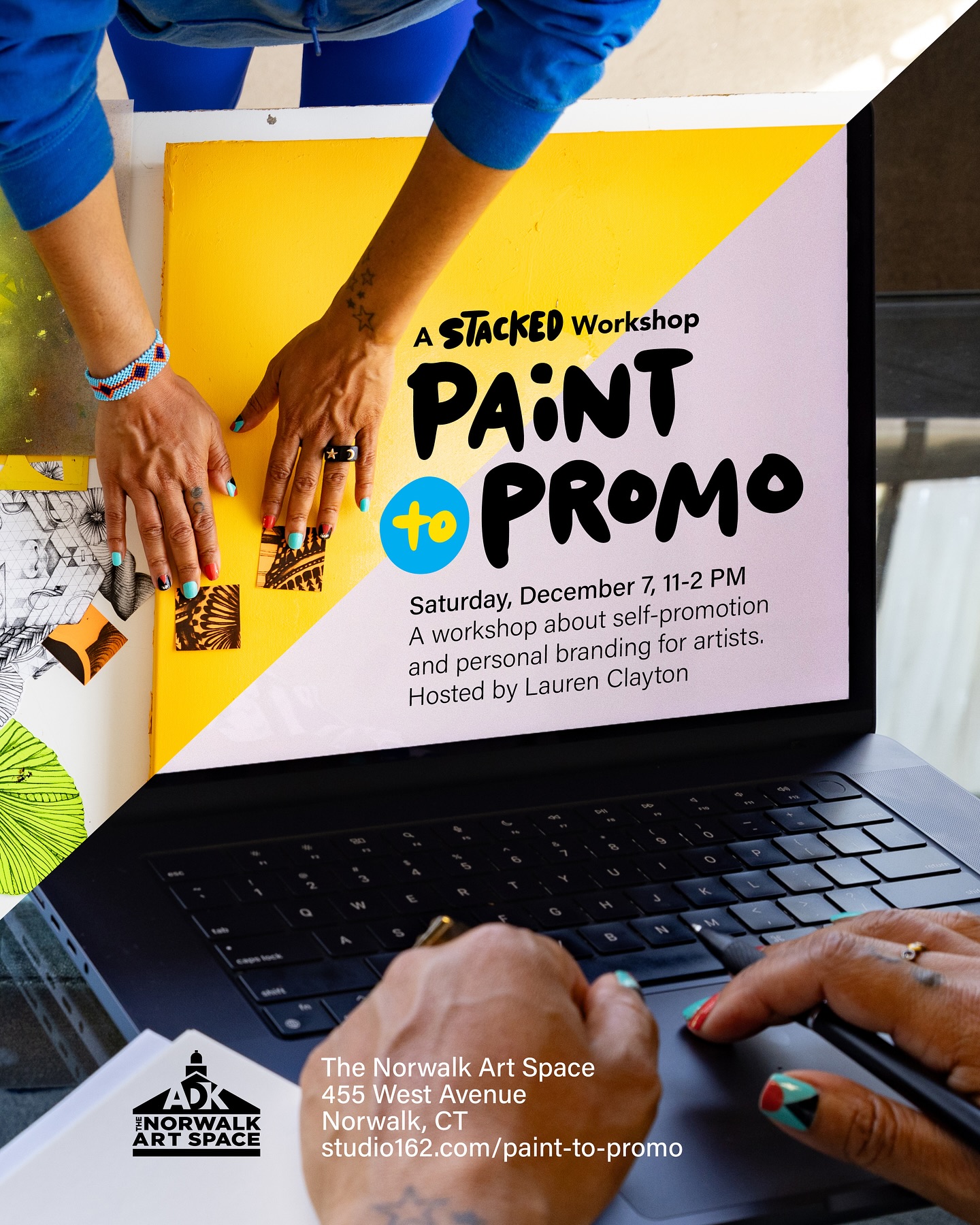 SO excited to host this free Workshop! Paint to Promo is a 3hr interactive workshop about Self Promotion and Personal Branding for Artists!
Paint to Promo
Saturday, December 7
11 AM - 2 PM
The Norwalk Art Space
455, West Ave., Norwalk, CT
Link in Bio. Register for free at studio162.com/paint-to-promo
📸 @dhpictures
#artistworkshop #freeworkshop #workshop #artclass #selfpromo #selfpromotion #personalbranding #branding #design #norwalk #norwalkct #ctartists