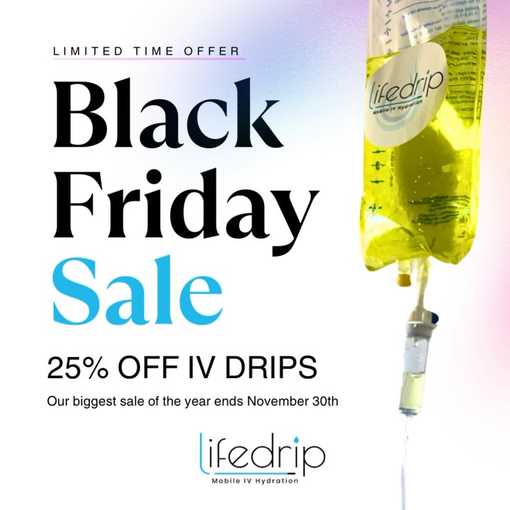 Black Friday deals kicking off now! Use code: BLACKFRIDAY to book online or give us a call.
Have you been wanting to find ways to boost your immune system for the holidays?
Have you wanted to try IV hydration but haven’t pulled the trigger yet?
This is a great time to snag the best prices of the year on IV hydration therapy.
Let us help you improve your immunity, boost energy, increase your metabolism, or even ward off symptoms such as migraines or morning sickness symptoms in pregnancy. We can help you feel your best to make the most out of the holiday season!
Booking mobile drips and serving clientele in clinic as well.
📍705 S Wells #206 Reno NV 89523
See you soon!
#reno #mobileivhydration #ivtherapy #vitamintherapy #immunity #wellness