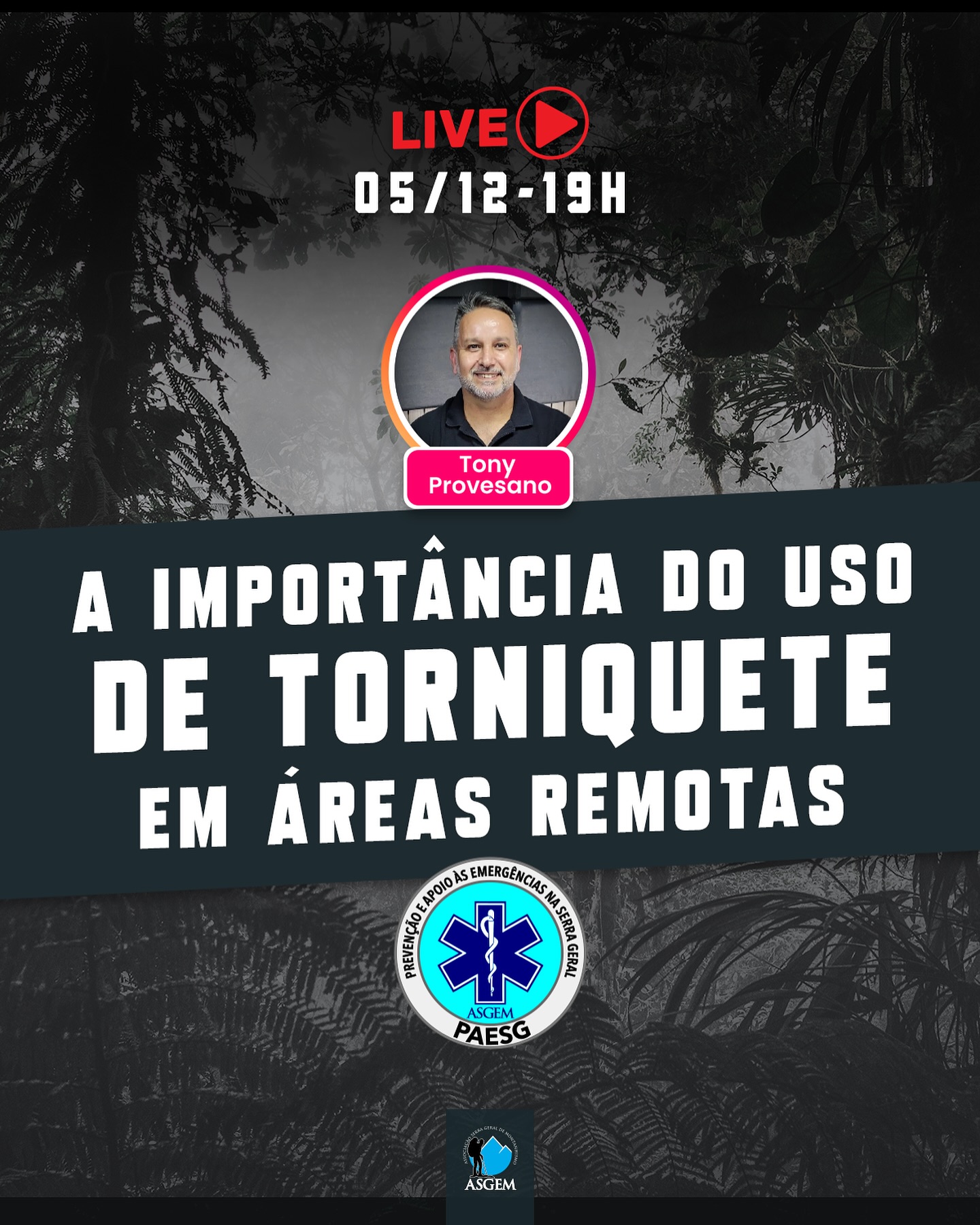 🚨 Na próxima quinta-feira, dia 05/12, temos um evento imperdível: uma Live sobre “A IMPORTÂNCIA DO USO DO TORNIQUETE EM ÁREA REMOTA”! 🏞️
Este tema é crucial para montanhistas e aventureiros, repleto de dúvidas e mitos. Tony Provesano, Coordenador do PAESG, estará conosco para esclarecer tudo sobre o procedimento correto de uso, os critérios atuais da medicina e como aplicá-los em atividades em áreas remotas.🌄
Prepare suas perguntas e junte-se a nós online para uma discussão esclarecedora! 🌐
Data: 05/12/2024
Horário: 19h
#asgem #serrageral #resgate #montanhismo #campinglife #escalada #trekking #trilhando #torniquetes #TorniqueteEmÁreasRemotas #MedicinaNaAventura #liveeducacional