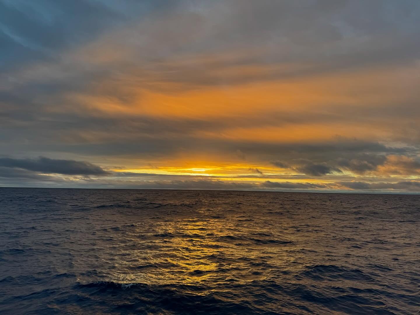 Sunrise in the Atlantic. 630 miles to Sint Maarten and 360 miles from Bermuda.