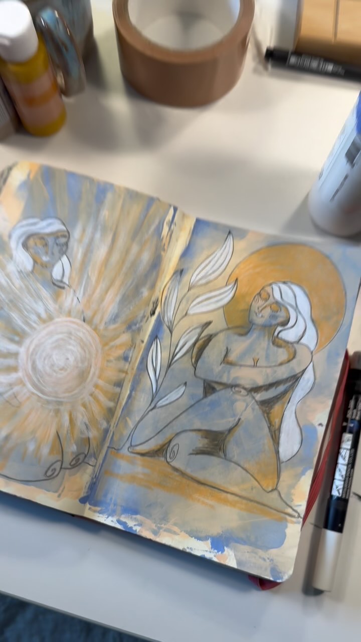 Oh my gosh, why am I such a messy worker 🙈 I think I need a system, or better storage - I use all the things but I can’t seem to put them away - anyone else? It can’t just be me 😬 #messystudio #studio #artiststudio #artspace #artismessy #latenightdrawing #newwork #artistillustrator #wildwomanart