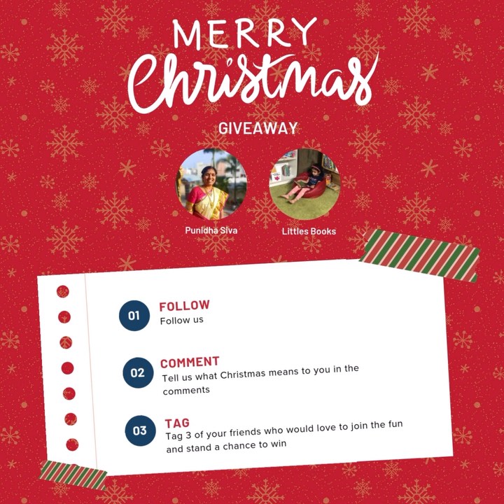 Rules to enter:
🎄 Follow us
🎄Tell us what Christmas means to you in the comments, tag 3 of your friends who would love to join the fun and stand a chance to win
🎄Share this post to your story and tag us
🎄There are 2 lucky winners who will be chosen to bag the goodies from us
🎄Winners will be announced on 15th Dec, 2024
🎄What are you waiting for? Join in! All the best! We look forward to your entries
Disclaimer: This giveaway is in no way affiliated with instagram. It is pure joy of spreading the love for books 📚 and Christmas vibes 🎄 ! #giveaway