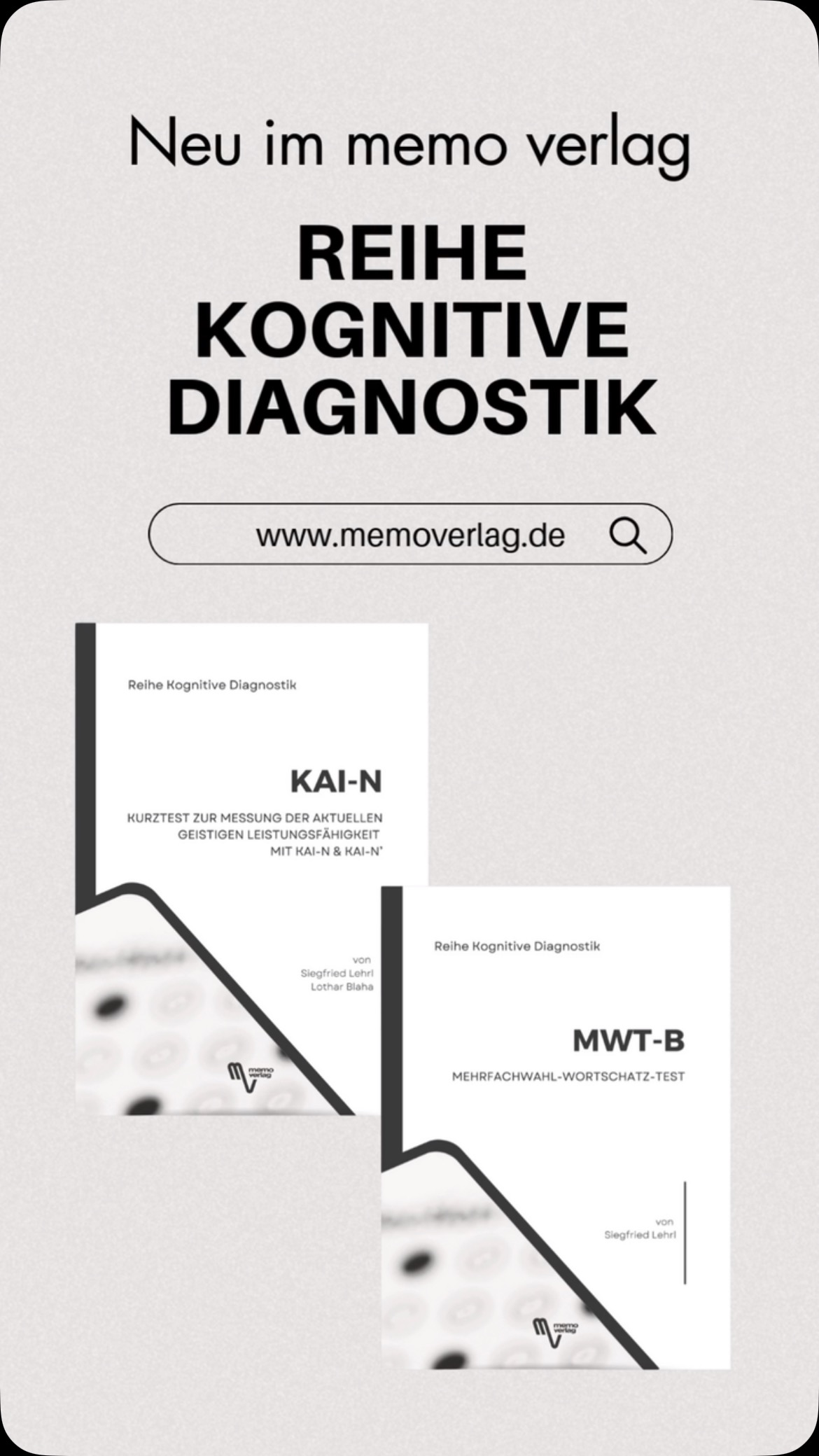 Wir haben unser Sortiment aufgestockt. Unsere Reihe „Kognitive Diagnostik“ beinhaltet den Kurztest zur Messung der aktuellen geistigen Leistungsfähigkeit KAI-N und den Mehrfachwahl-Wortschatz-Test.
.
.
.
#kognitivestraining #diagnostik #kognition #gehirn #tests