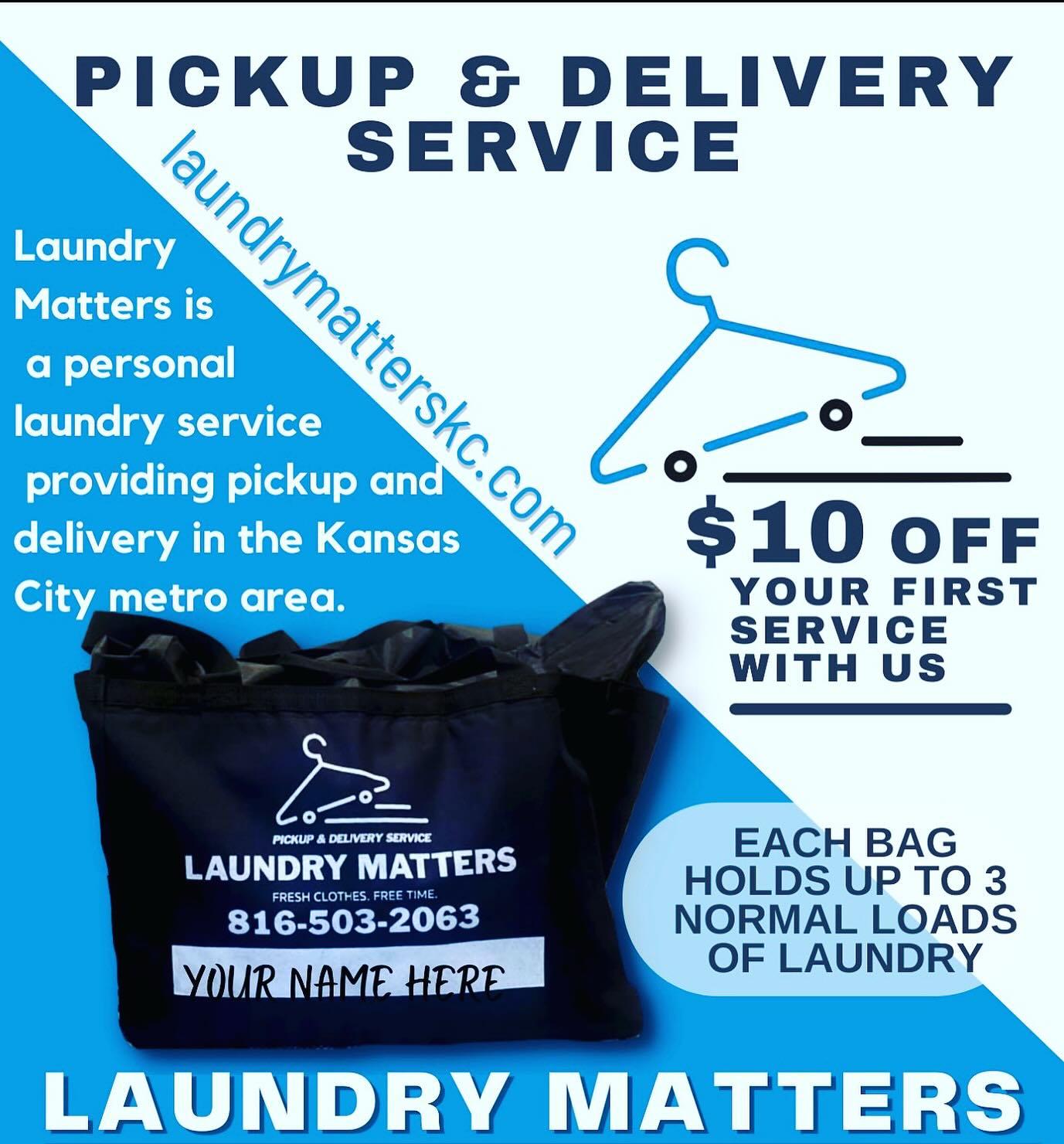 Have you ever been interested in our laundry services?
NOW IS THE TIME!
We are offering $10 off to all of our new customers!
We are a pick up and delivery laundry service! Our turn around time is between 24-48 hours.
Please reach out with any questions you may have!
816-503-3062
#laundry #laundryservices #laundryday #pickup #delivery #kc #residential #commercial