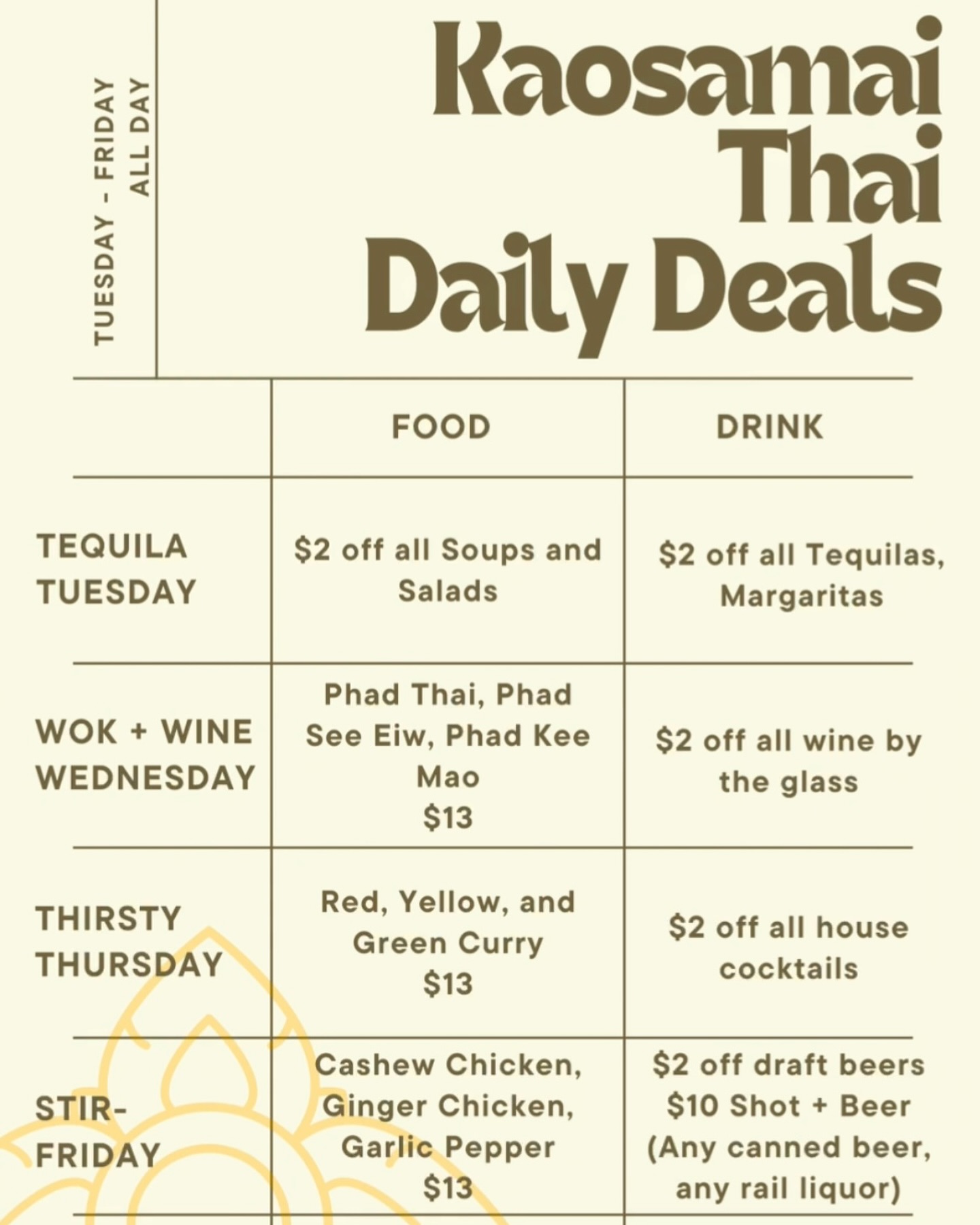 We are offering dine in specials all day Tuesday - Friday!
Join us for lunch from 11-2:30 and dinner from 4:30-9, happy hour 4:30-6:30.
#seattlehappyhour #seattlerestaurants