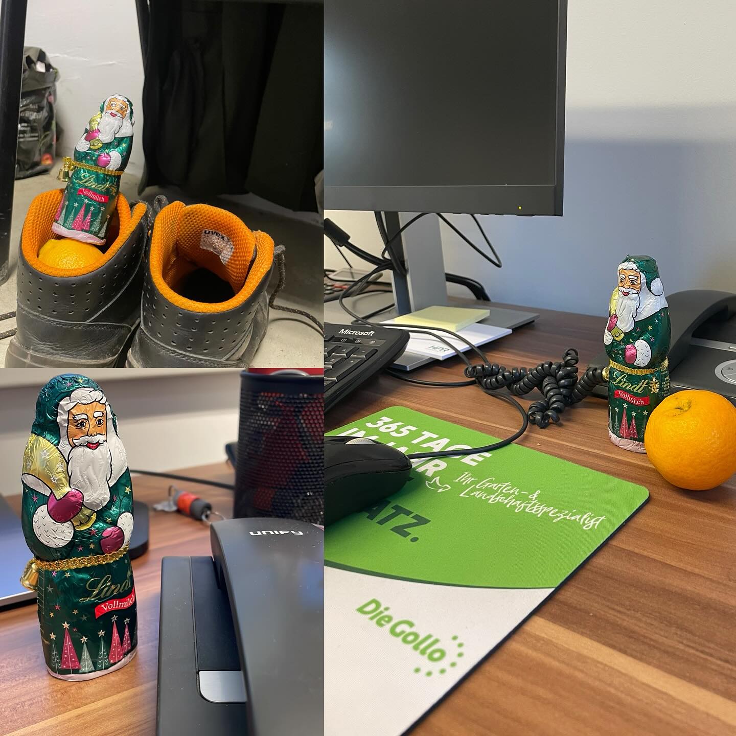 🎅🍊 Nikolaus war da! 🎅🍊
Heute Morgen haben unsere Teams eine kleine Überraschung entdeckt – Schokoladen-Nikoläuse und saftige Mandarinen warteten in den Schuhen und auf den Schreibtischen. Ein kleiner Gruß, der den Tag versüßt und die Vorfreude auf die Weihnachtszeit noch ein bisschen größer macht. ✨🎄
Ein herzliches Dankeschön an alle, die jeden Tag vollen Einsatz zeigen – im Büro, auf der Baustelle oder unterwegs! Gemeinsam schaffen wir Großes, und solche Momente erinnern uns daran, wie wichtig Teamgeist und Wertschätzung sind. 💚
Wie habt ihr heute Nikolaus gefeiert? Habt ihr auch kleine Überraschungen bekommen? Teilt es gerne in den Kommentaren! 😊
#Nikolaus #Weihnachtszeit #TeamGollo #Wertschätzung #365TageImEinsatz #GemeinsamStark #Weihnachtsfreude
Die Gollo – immer mit Herz bei der Sache, nicht nur zur Weihnachtszeit! 🎄✨
