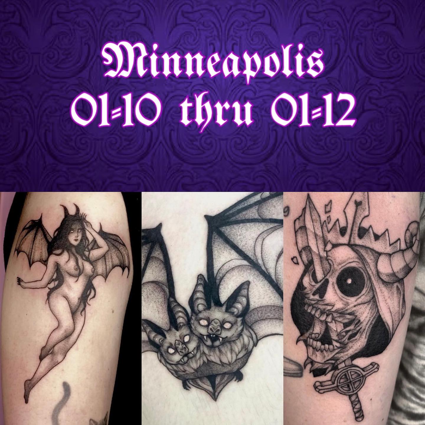 Come catch me at @villainarts @minneapolistattooartsfestival in January 🔮🫶
Shoot me an email to prebook custom pieces and flash—otherwise I’ll be doing predrawn flash all weekend! 💜
#minneapolistattoo #minnesotatattoo #minneapolistattooconvention