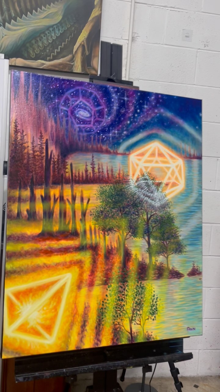 One more coat of varnish and this will be ready for its new home with @adamrog91 ✨😎 If adding one of my original oil paintings to your collection is something you’re interested in, let me know. I’m making a lot more time for painting lately.